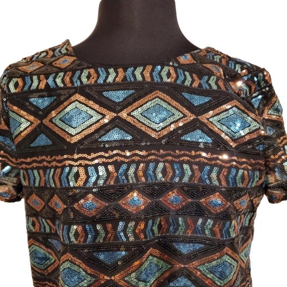 Show Me Your Mumu Sequin Dress EUC Size Medium Open Back PTP 19 - Picture 2 of 4